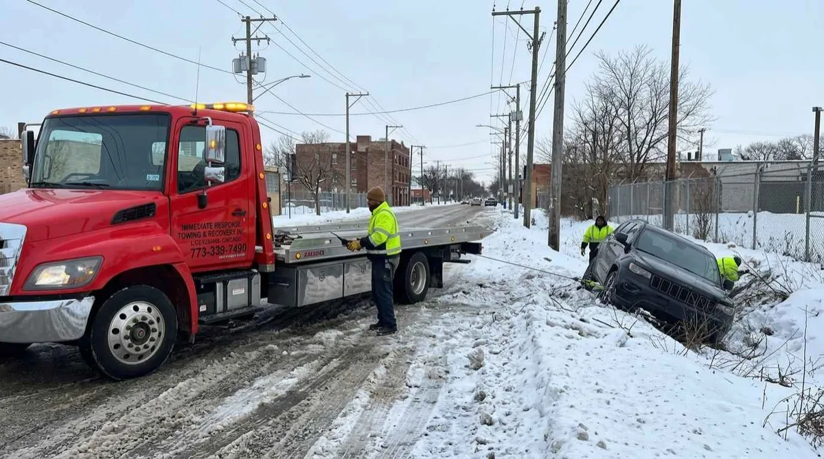 winch out service performed in chicago for a car