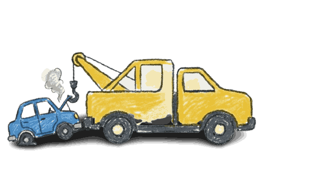 Flatbed towing truck logo