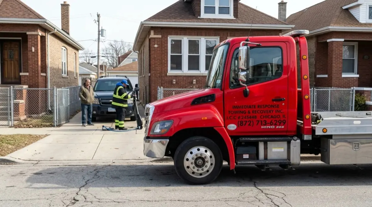 IRTC Technician unlocking car in Home driveway