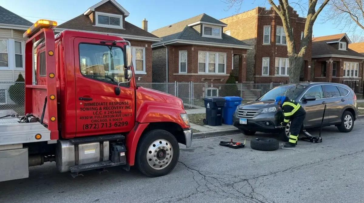 flat tire change Chicago, services