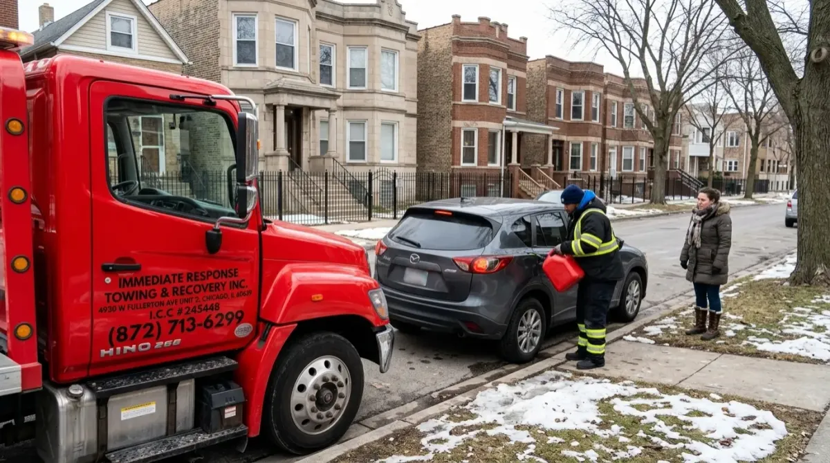 IRTC Technician delivering emergency fuel in Humboldt Park
