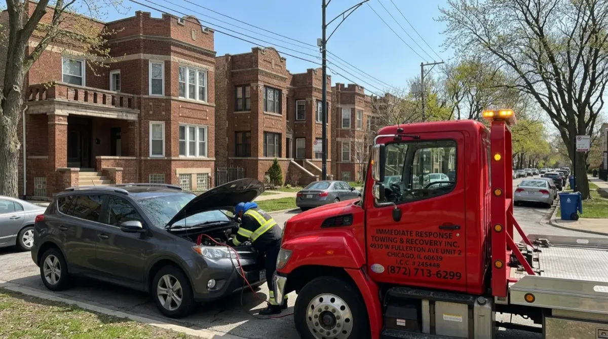 Tow truck jumping vehicle for Battery charge
