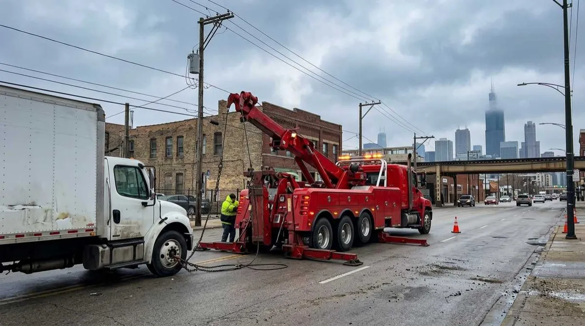 Heavy-duty wrecker and commercial truck recovery equipment for vehicle towing in Chicago