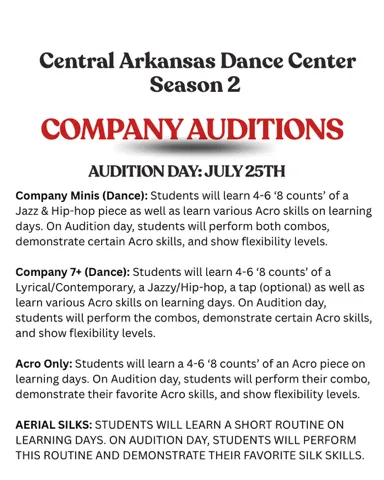 Company Auditions Information