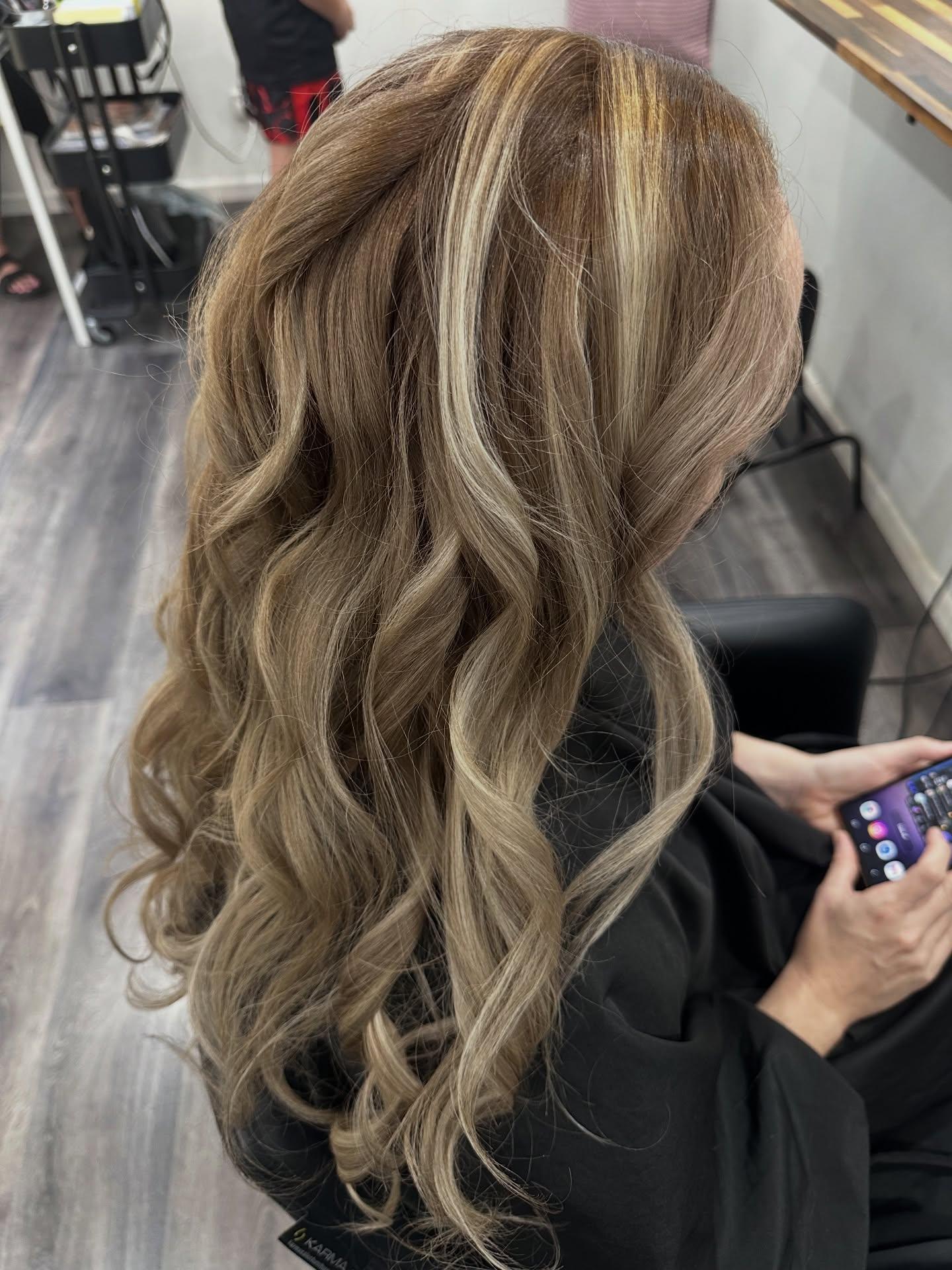 Soft blonde waves hair styling Burpengary East hairdresser