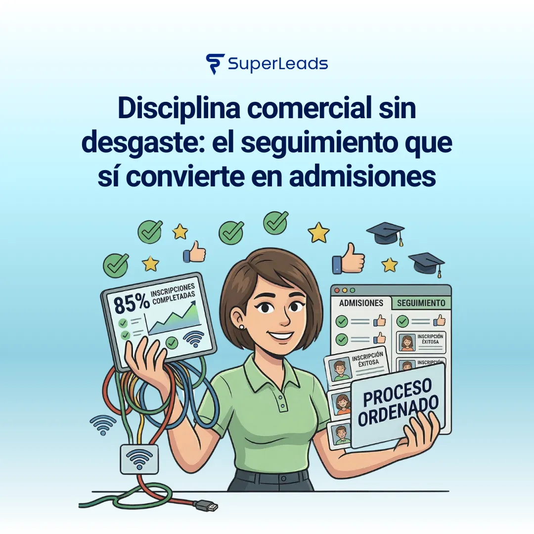 Disciplina comercial sin desgaste: el seguimiento que sí convierte en admisiones