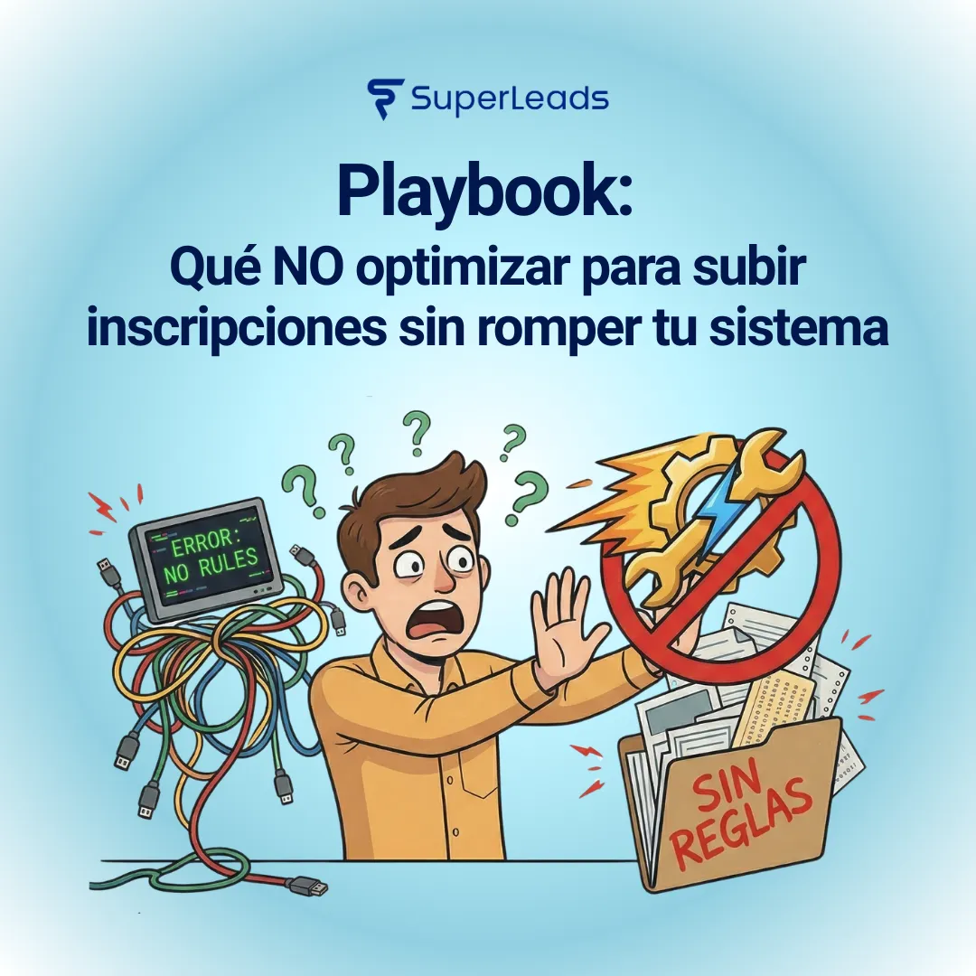 Playbook: Qué NO optimizar para subir inscripciones sin romper tu sistema