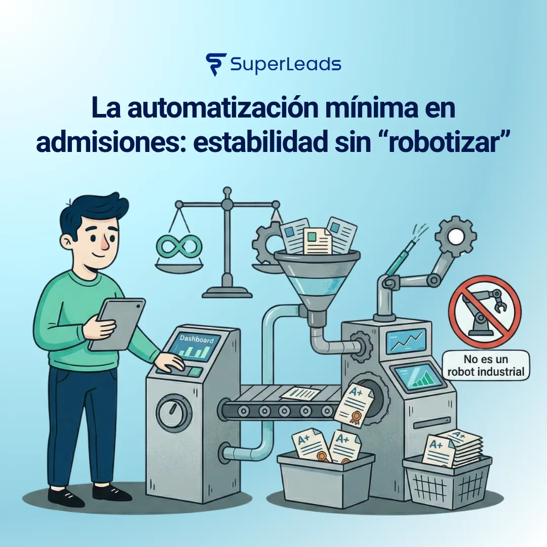La automatización mínima en admisiones: estabilidad sin “robotizar”