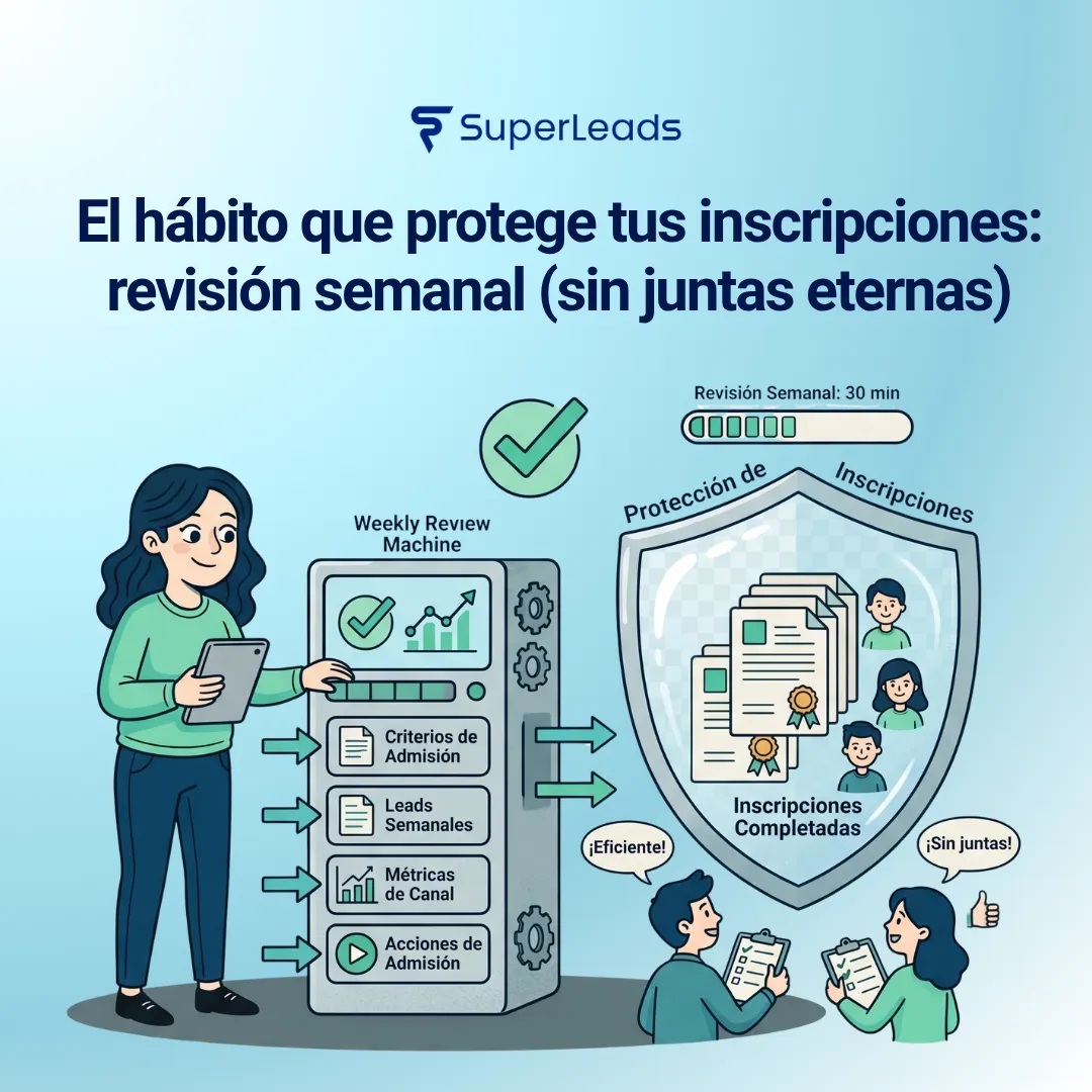 El hábito que protege tus inscripciones: revisión semanal (sin juntas eternas)