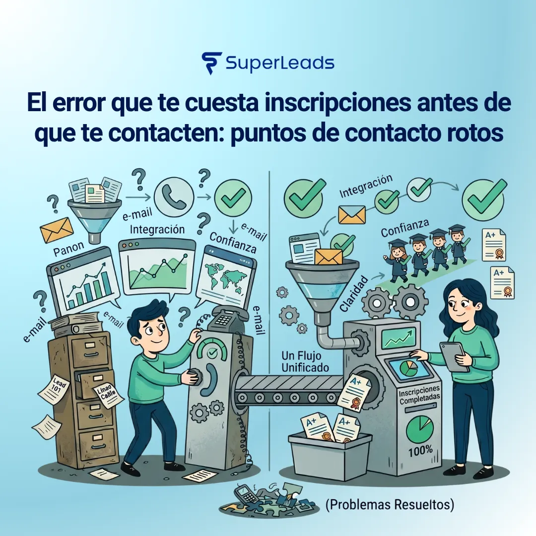 El error que te cuesta inscripciones antes de que te contacten: puntos de contacto rotos