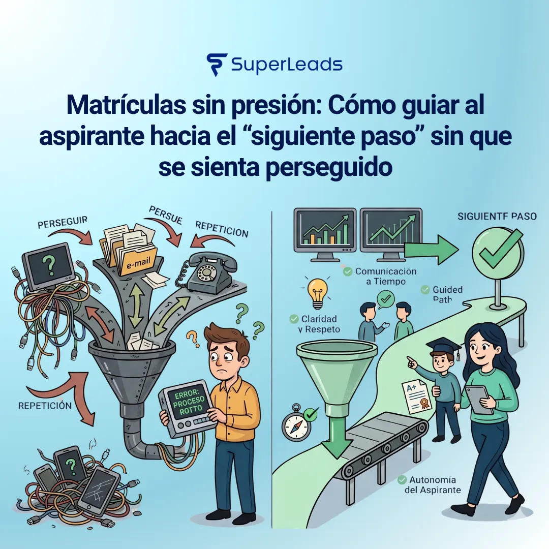 Matrículas sin presión: Cómo guiar al aspirante hacia el 'siguiente paso' sin que se sienta perseguido