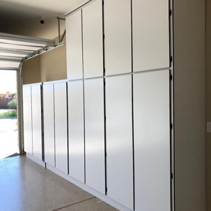 cabinets are arranged in two tiers