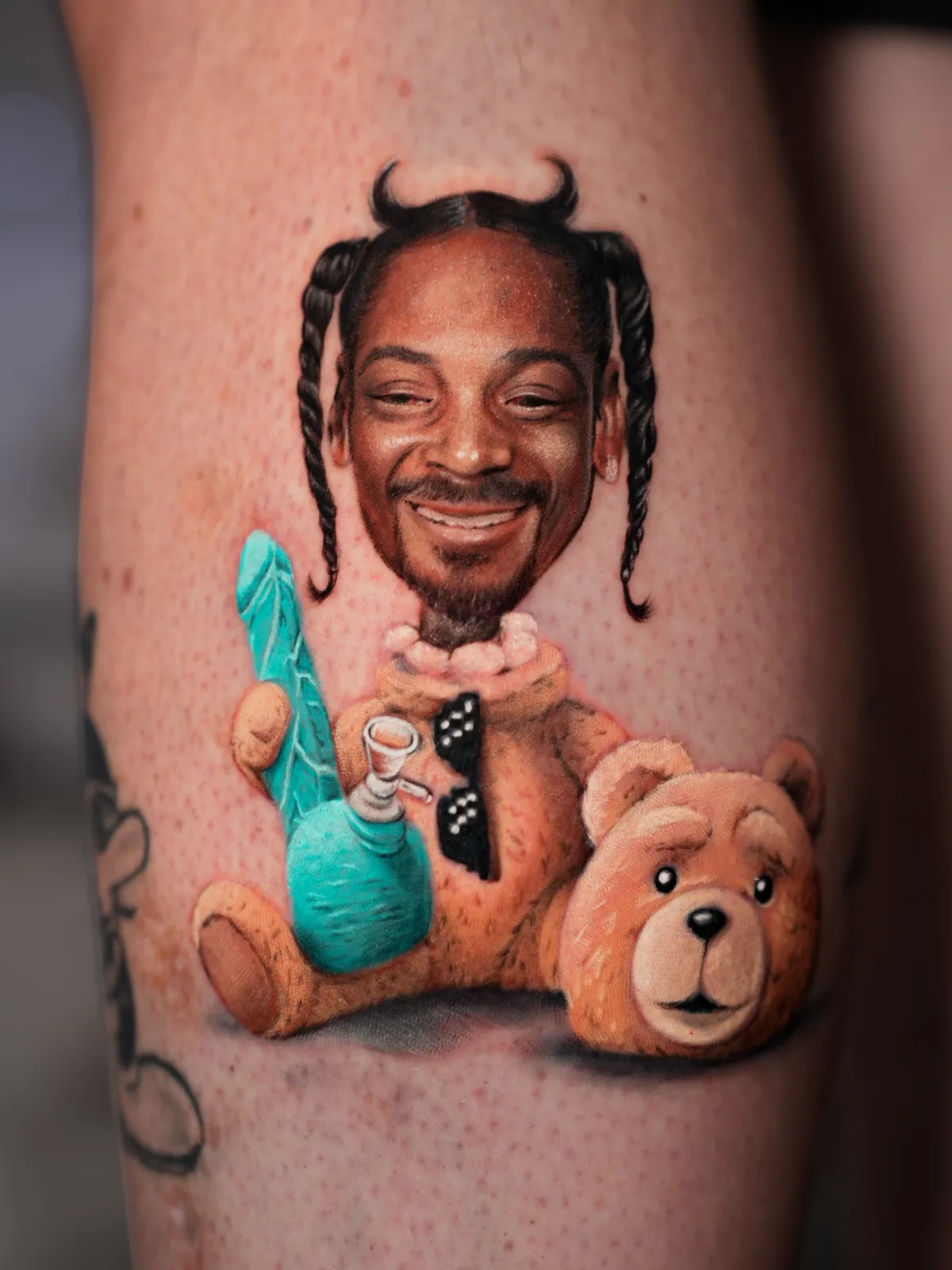 person with tattoo on right arm