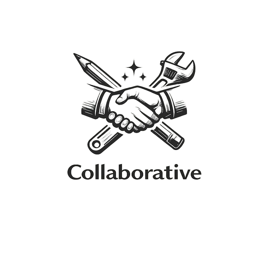 Crossed tools symbolizing teamwork, partnership, and coordinated craftsmanship.