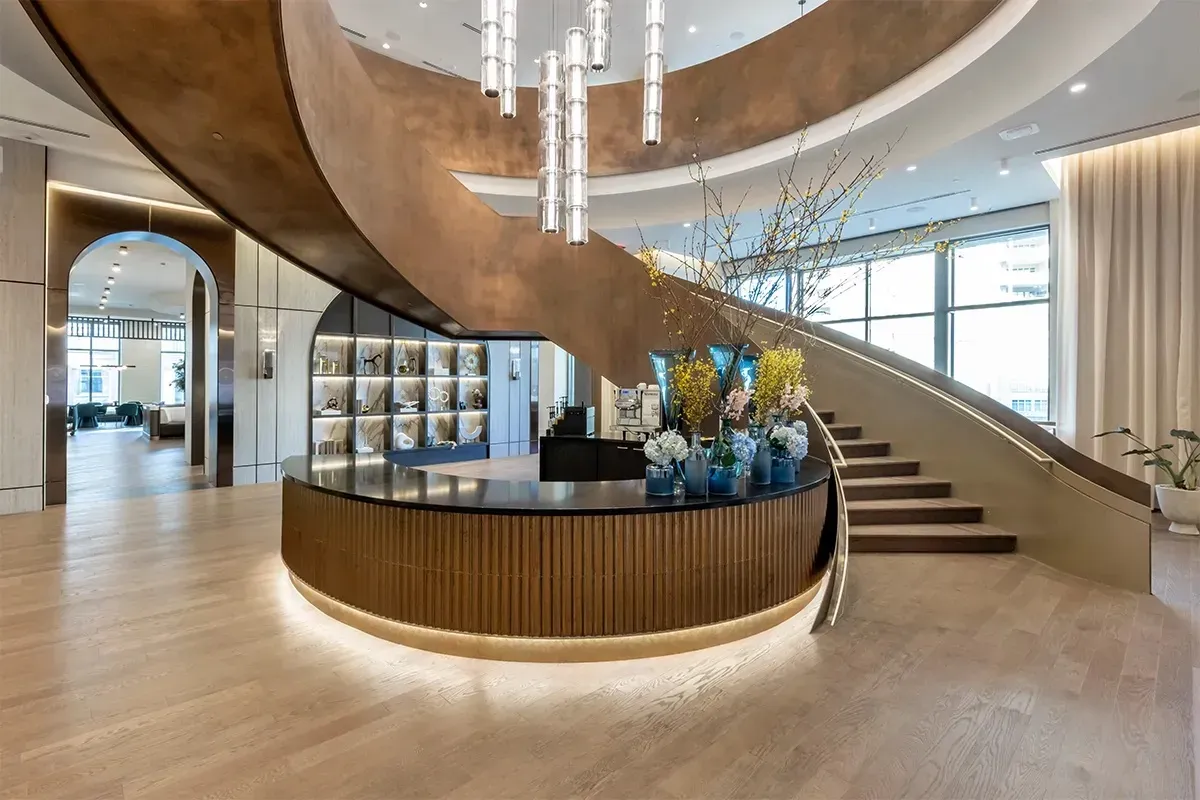 This photo features modern stairs with custom treads