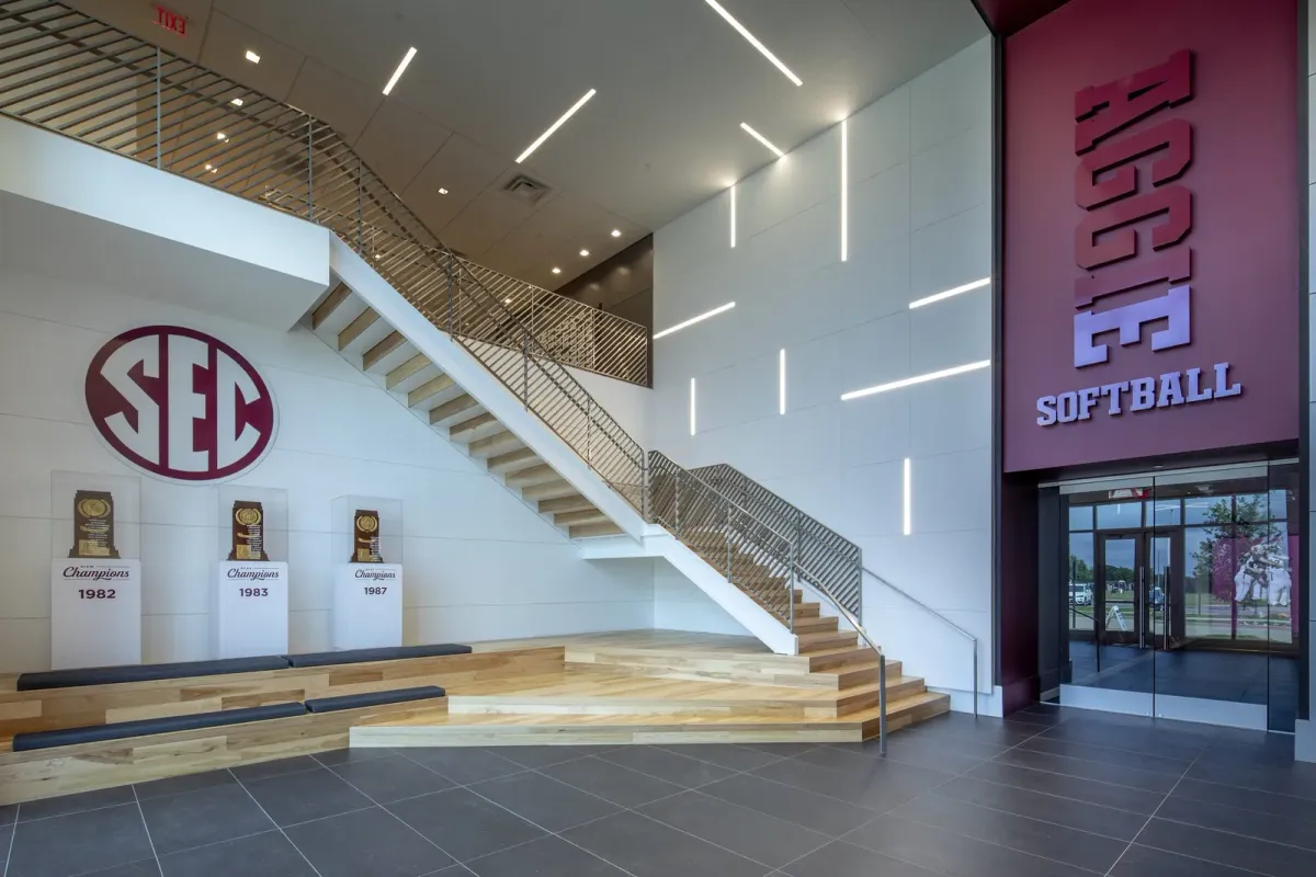 This photo features social stairs that also function as a lobby