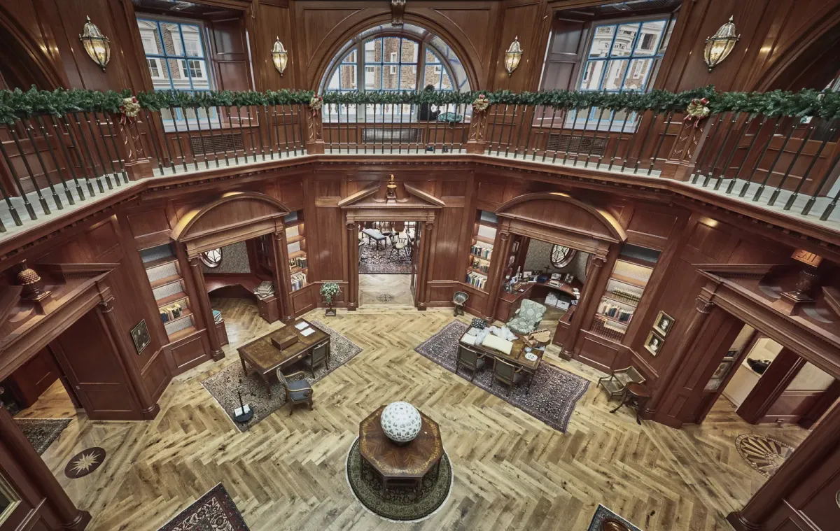This photo showcases quality hardwood flooring in a commercial space