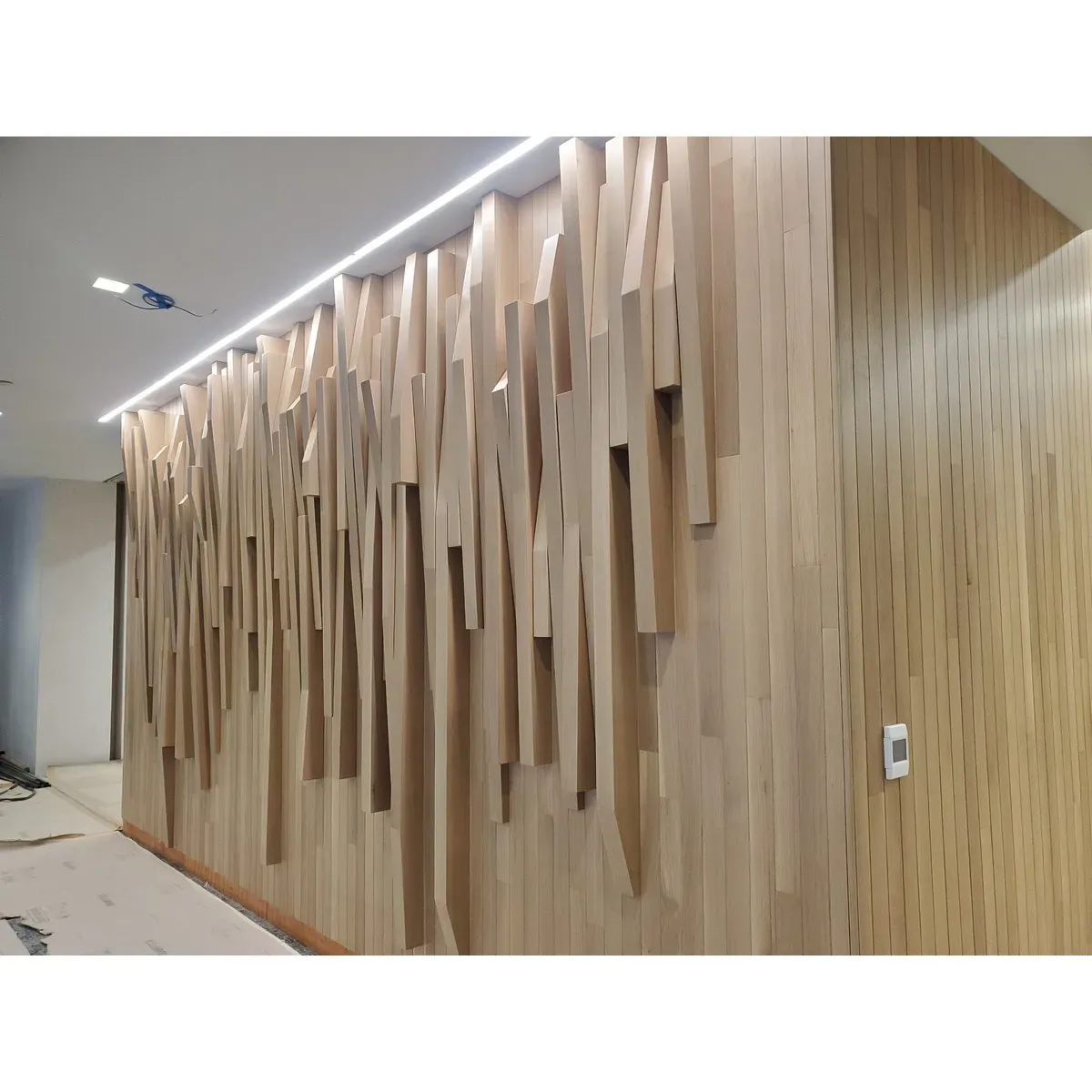 This photo shows how wood can be used as an architectural design element using custom wood fabrication