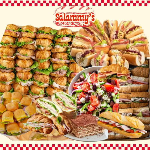 Hand-drawn illustration of a bowl of soup and half sandwich, steam rising, retro style, cream background