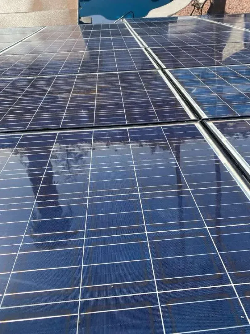 Close-up view of solar panels capturing sunlight for renewable energy