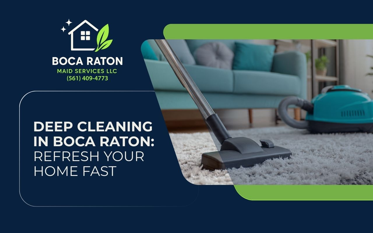 Deep cleaning in Boca Raton resetting a living room with fresh, dust-free surfaces