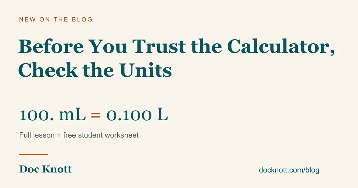 Before You Trust the Calculator, Check the Units