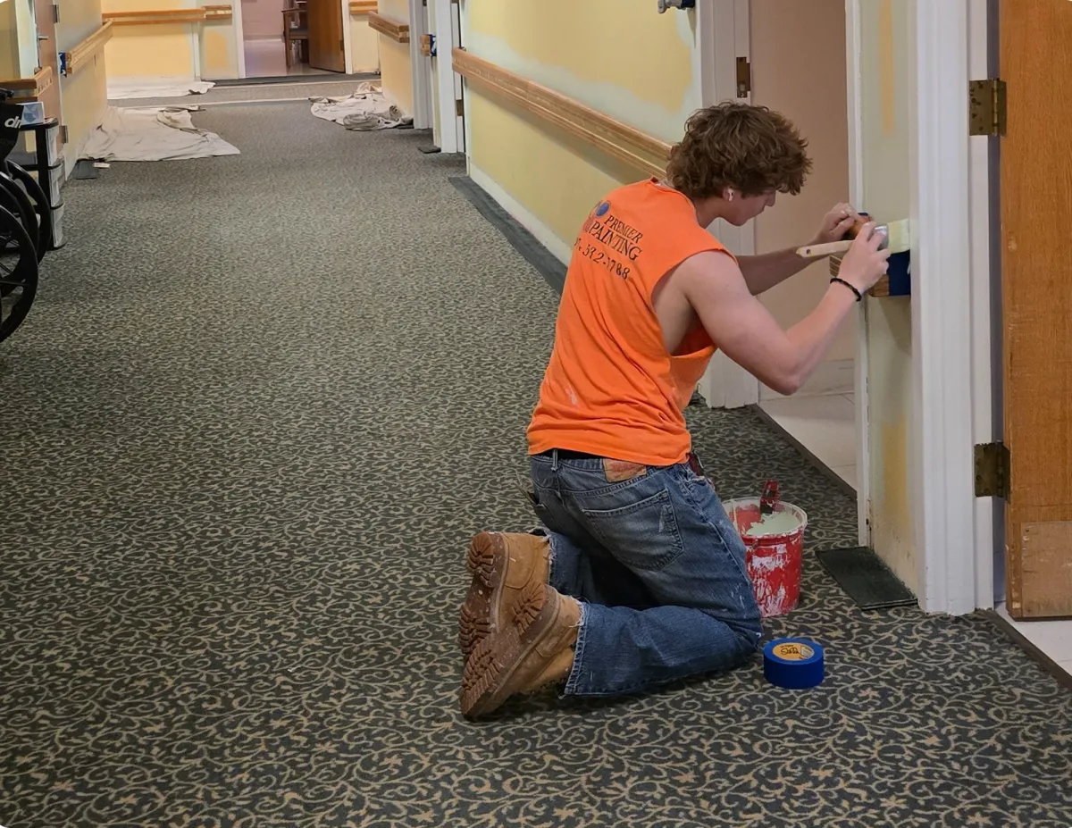 Interior painting by Premier Painting and Wallpaper in Peabody MA