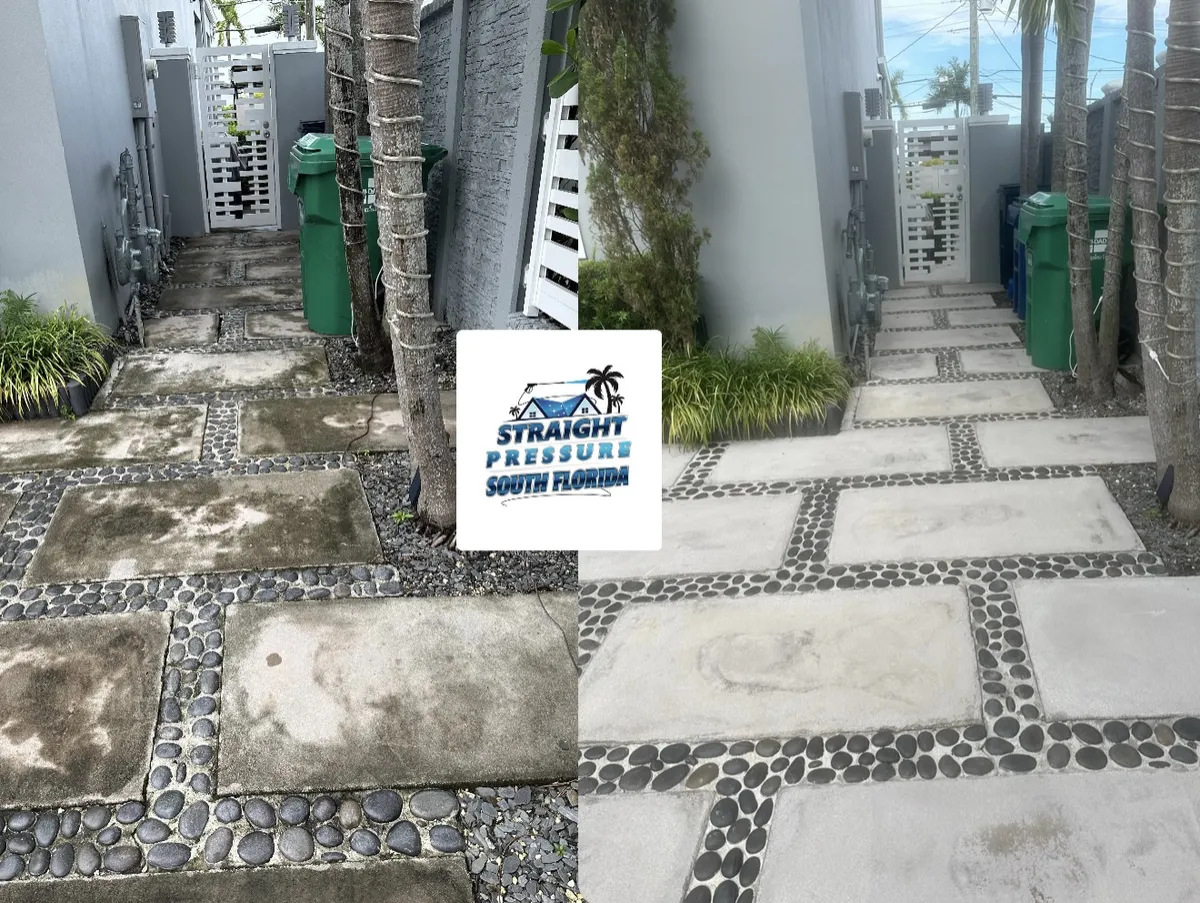 Professional concrete driveway pressure cleaning services in South Florida.
