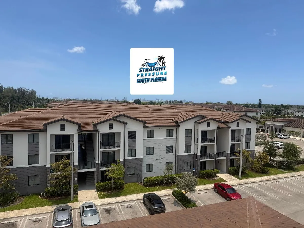 Apartment complex after commercial pressure washing in Miami Gardens FL