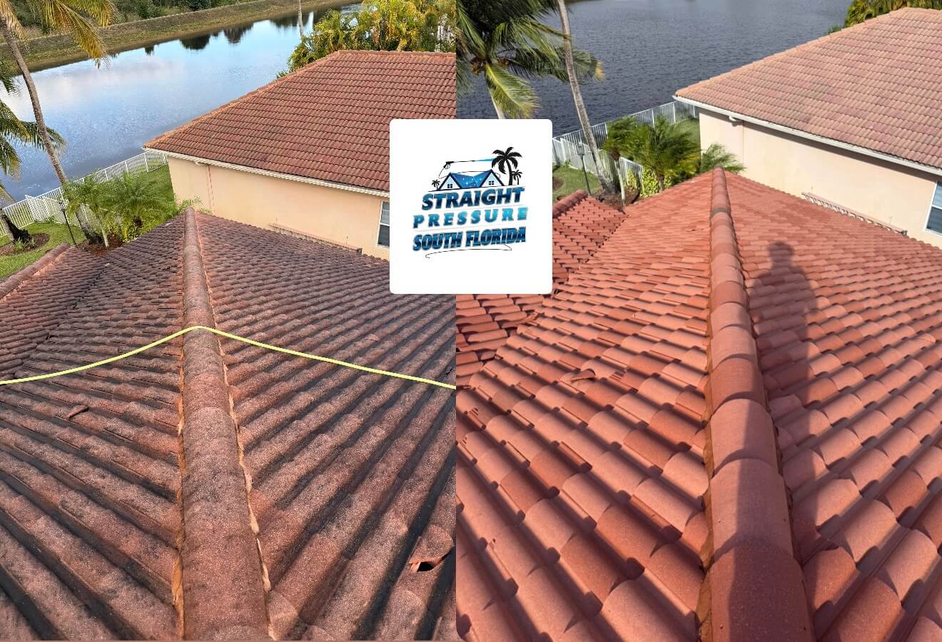 expert tile roof cleaning and mold removal before and after in Fort Lauderdale FL