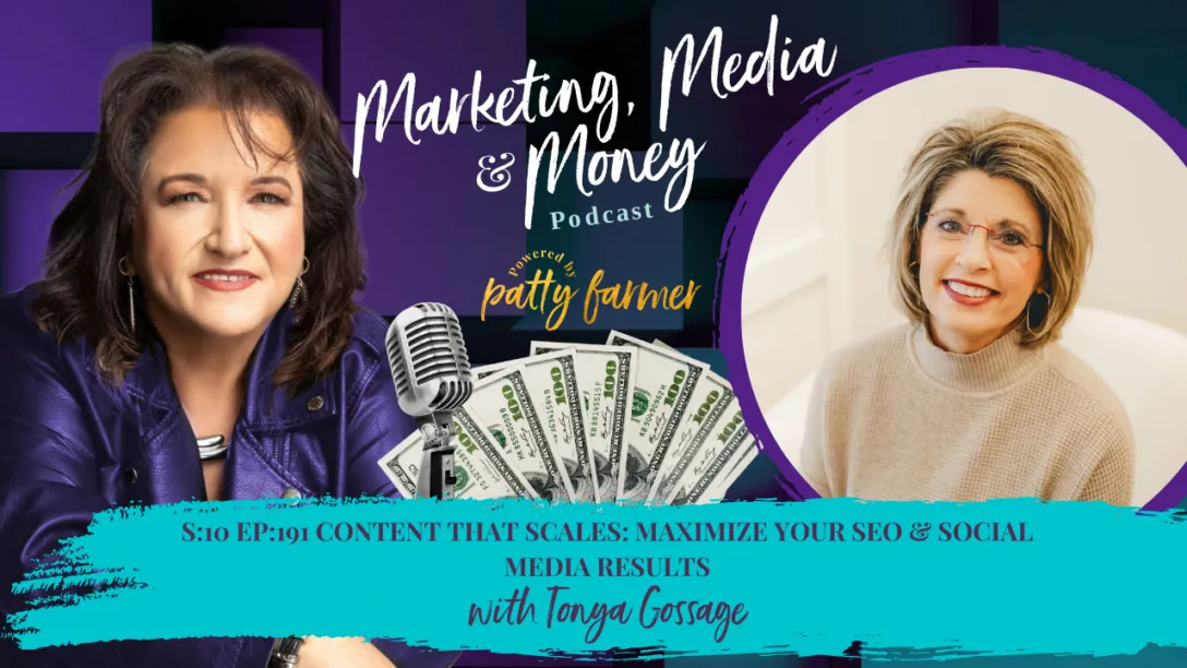 Marketing, Media & Money Podcast featuring Tonya Gossage on scaling SEO and social media results.