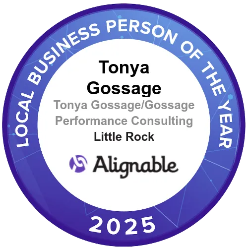 Tonya Gossage of Gossage Consulting named 2025 Alignable Local Business Person of the Year in Little Rock.