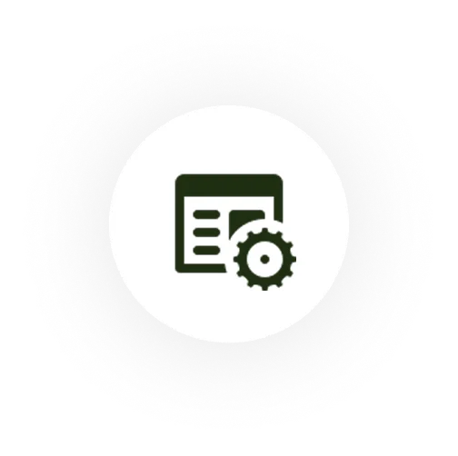 Icon of a dashboard with a gear symbolizing time management struggles and overwhelming business demands.