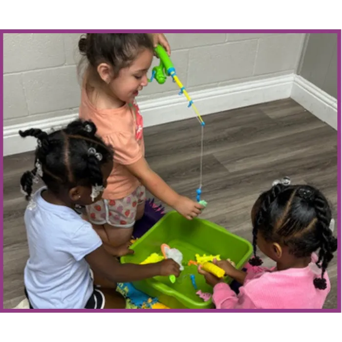 Children playing in childcare facility