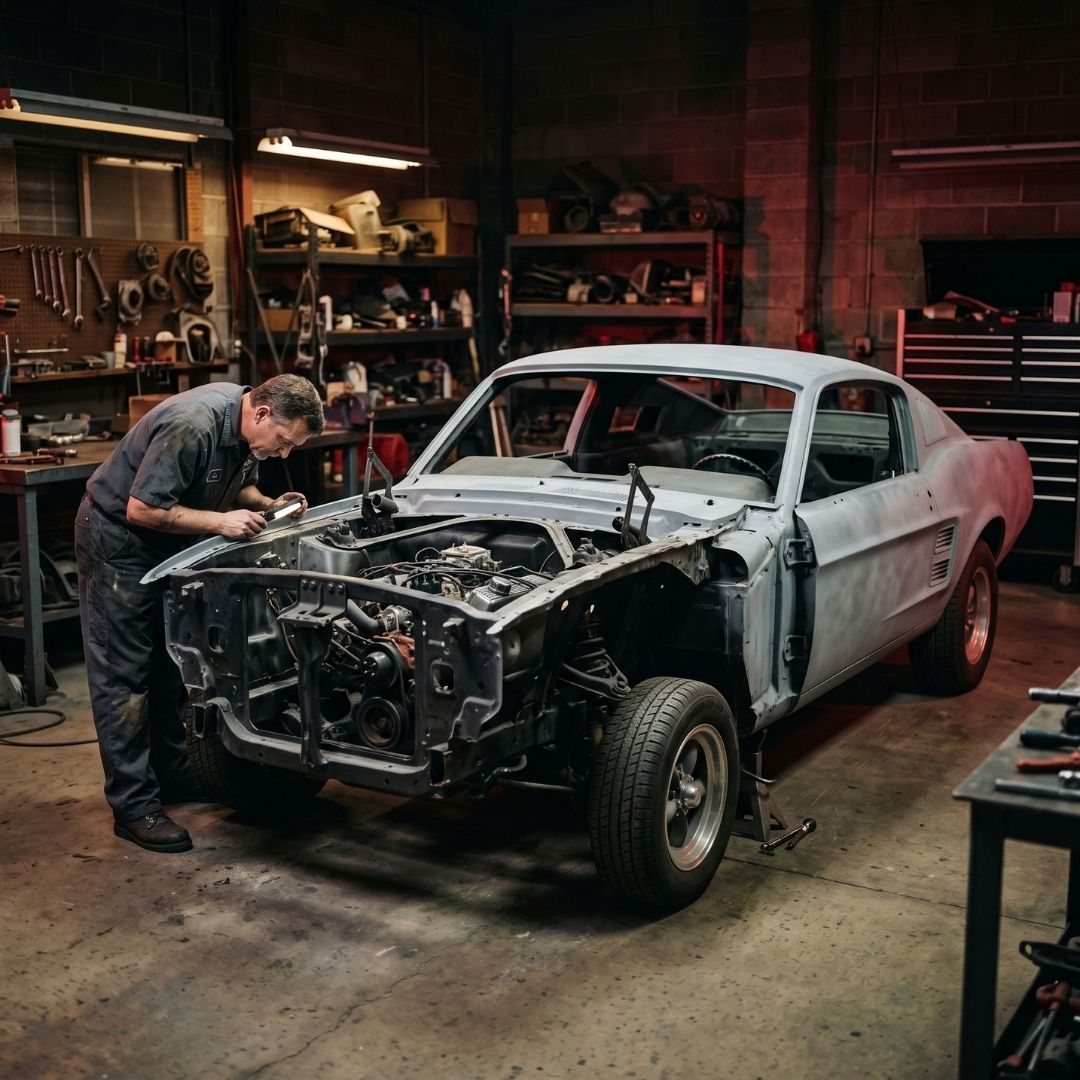Mustang and Corvette restoration shop in Fort Worth, TX