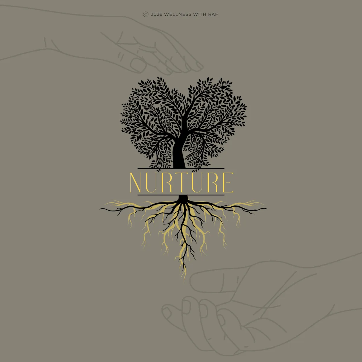Nurture R.O.O.T.S. Heart Shaped Tress with Hands - Wellness with Rah