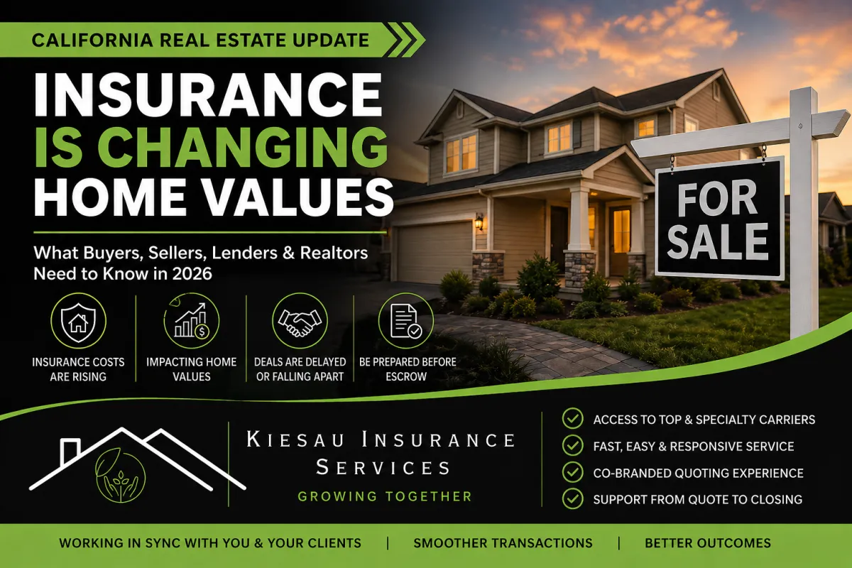 Insurance is quietly becoming one of the biggest variables in California real estate—and it’s catching a lot of transactions off guard.