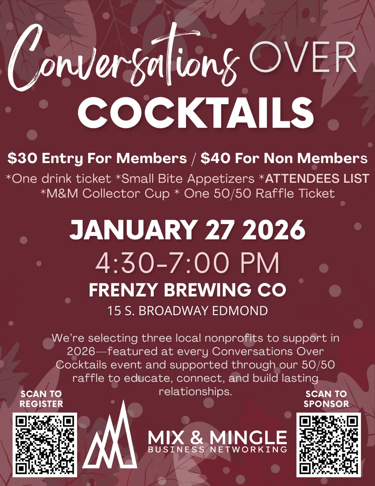 Conversations Over Cocktails Flyer