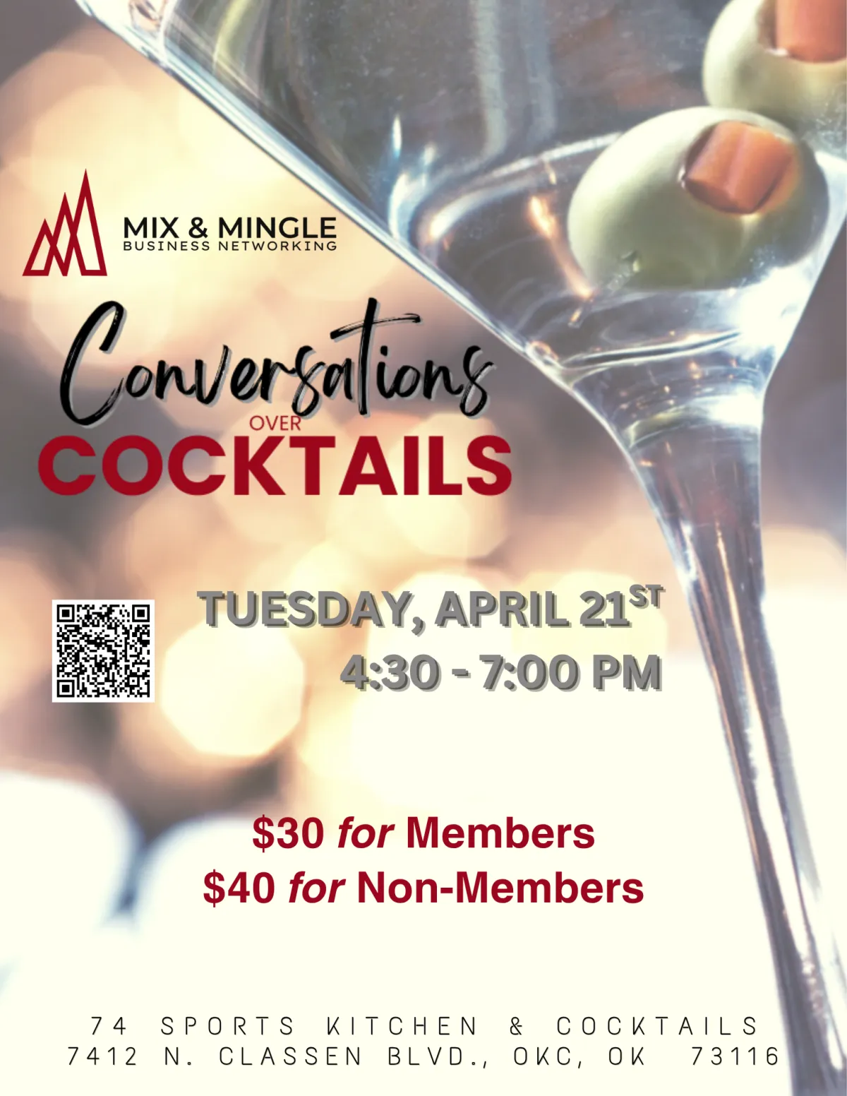 Conversations Over Cocktails Flyer