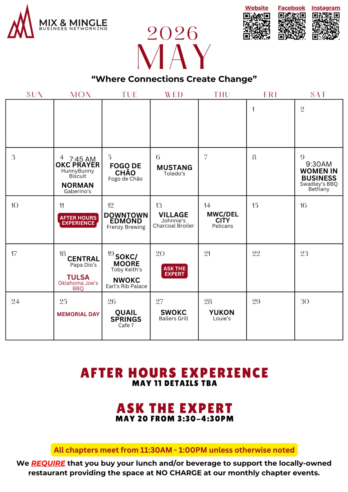 Upcoming Calendar