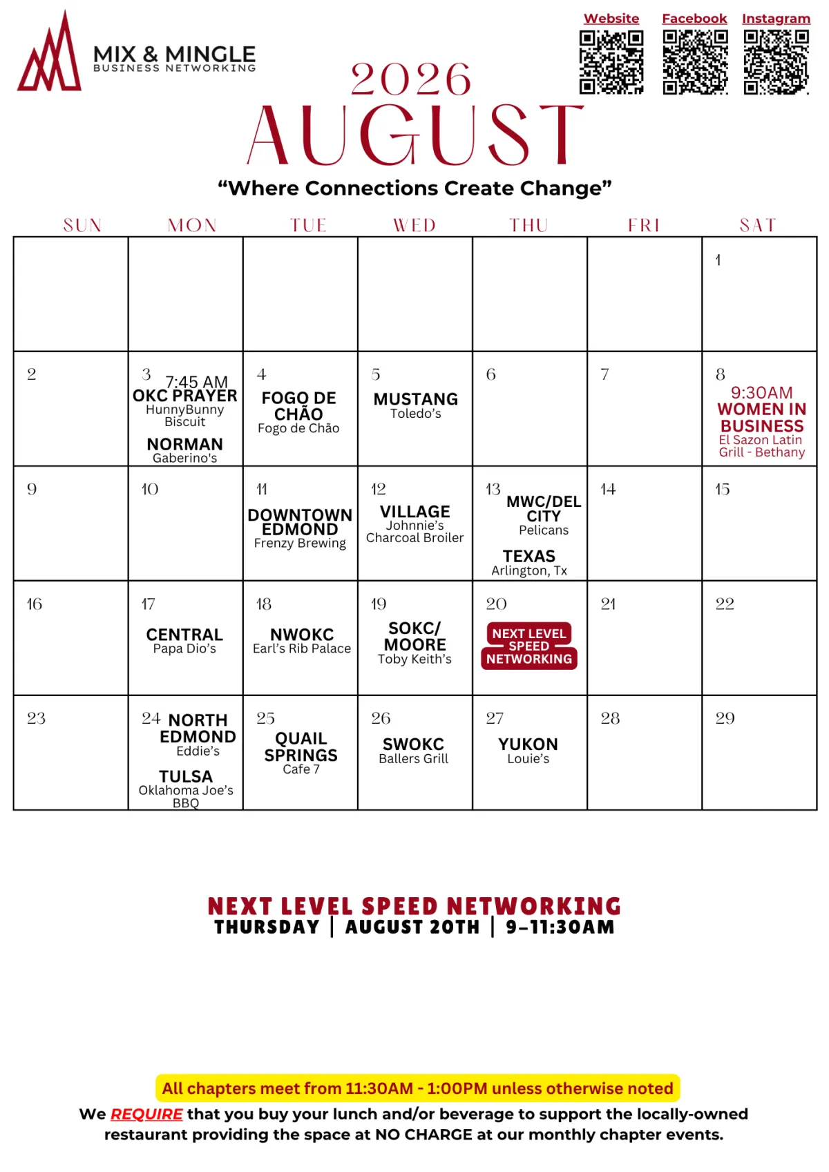 Upcoming Calendar