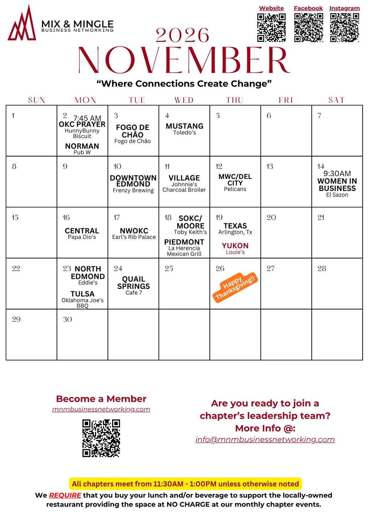 Upcoming Calendar