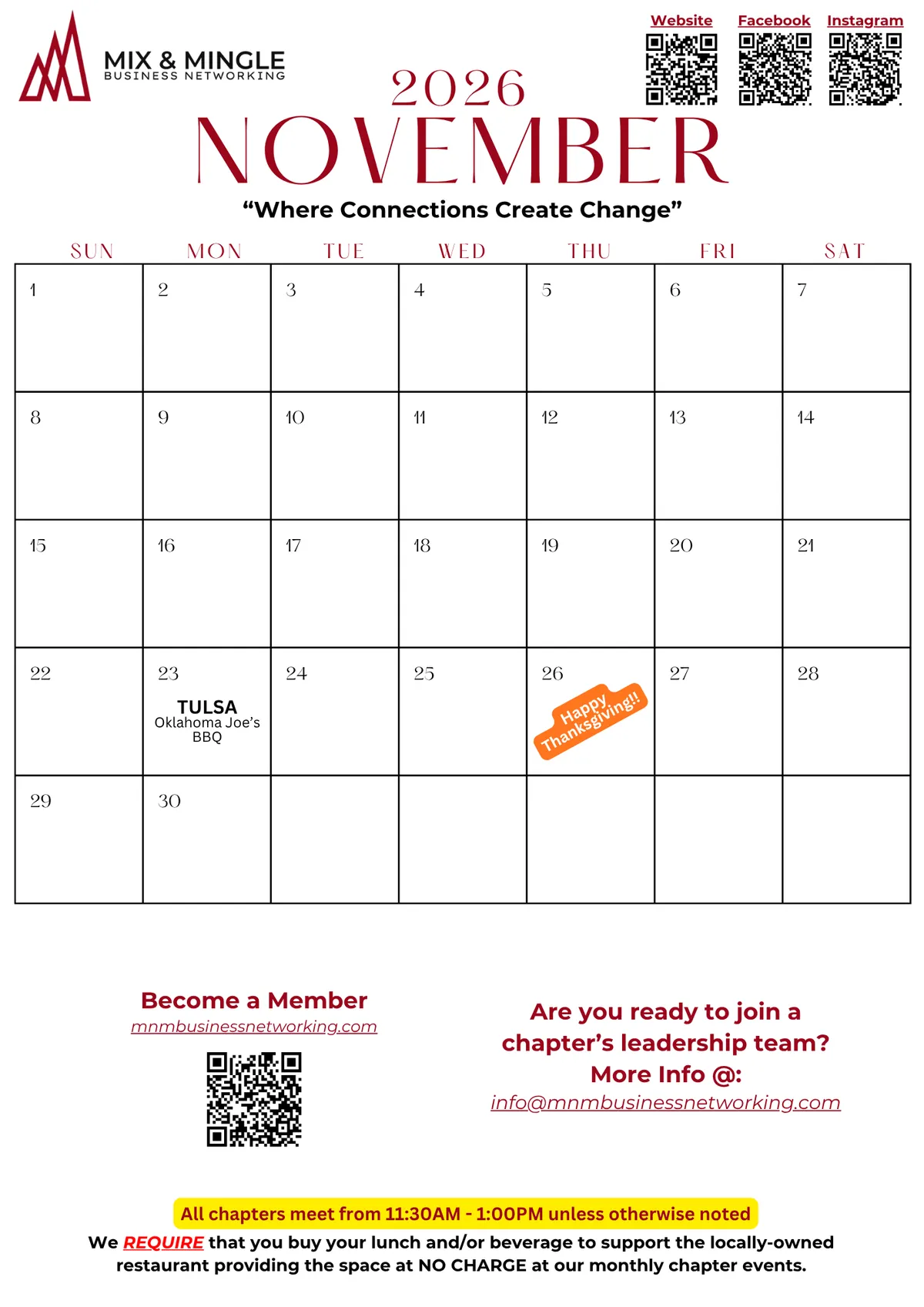 Upcoming Calendar