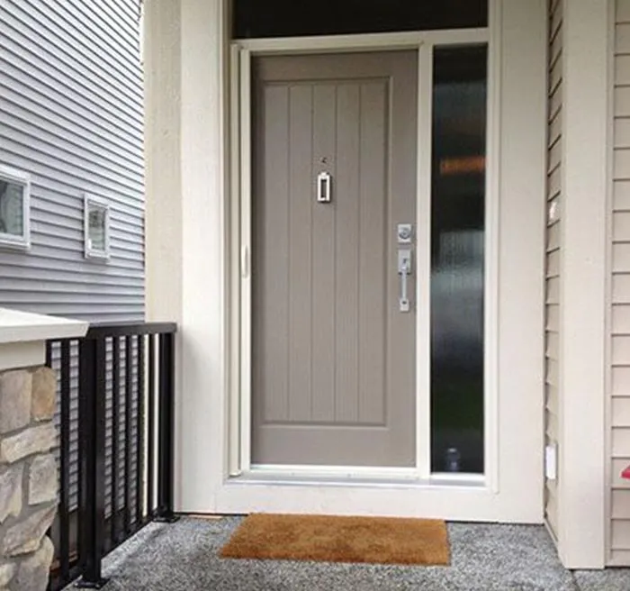 Dual-panel Retractaview system installed on large entryway