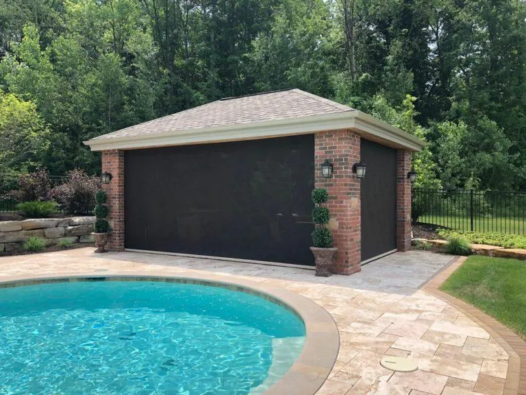 Custom screen enclosure for gazebo with seamless track and clean finish