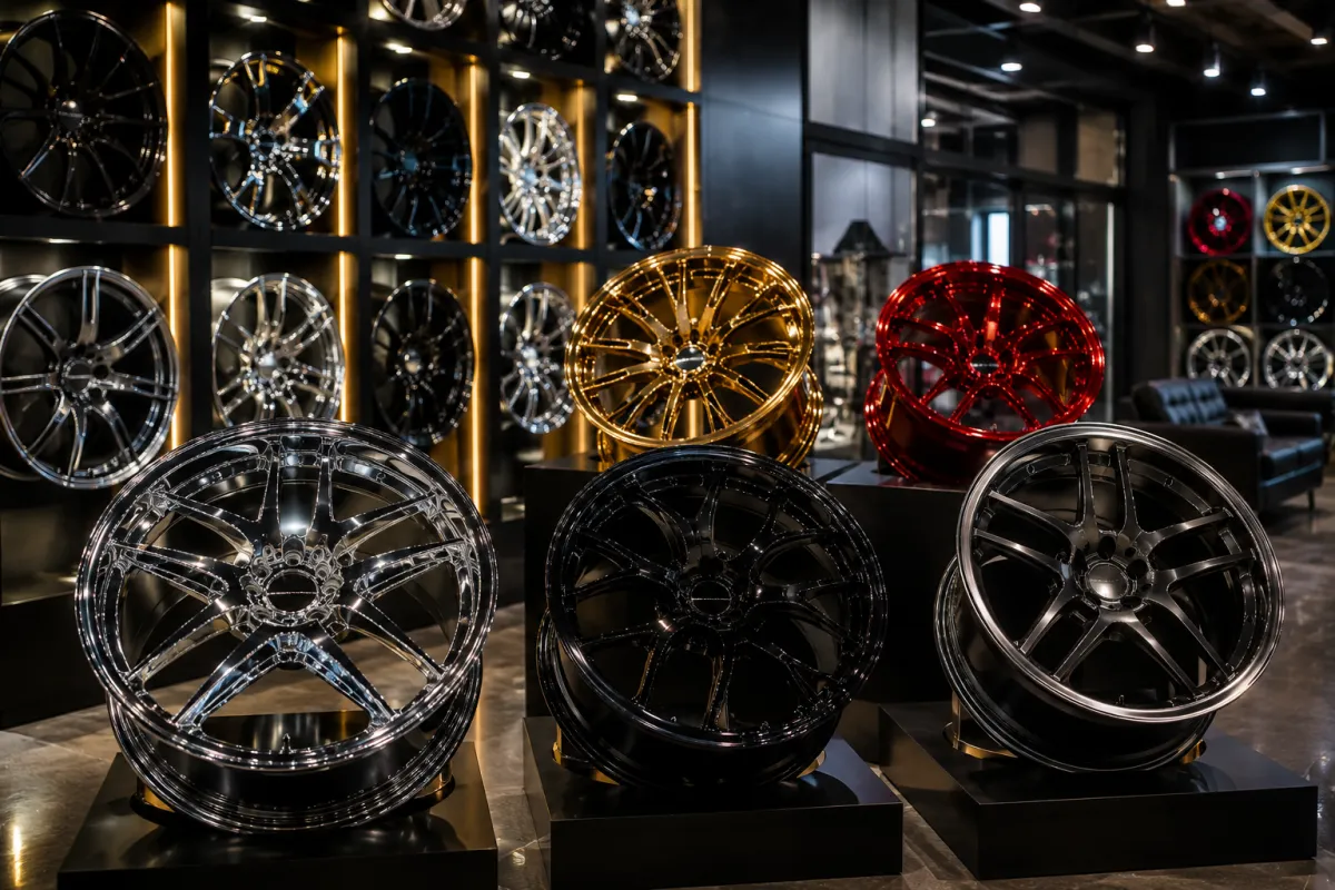 Wheel repair specialist working on alloy wheel in Houston