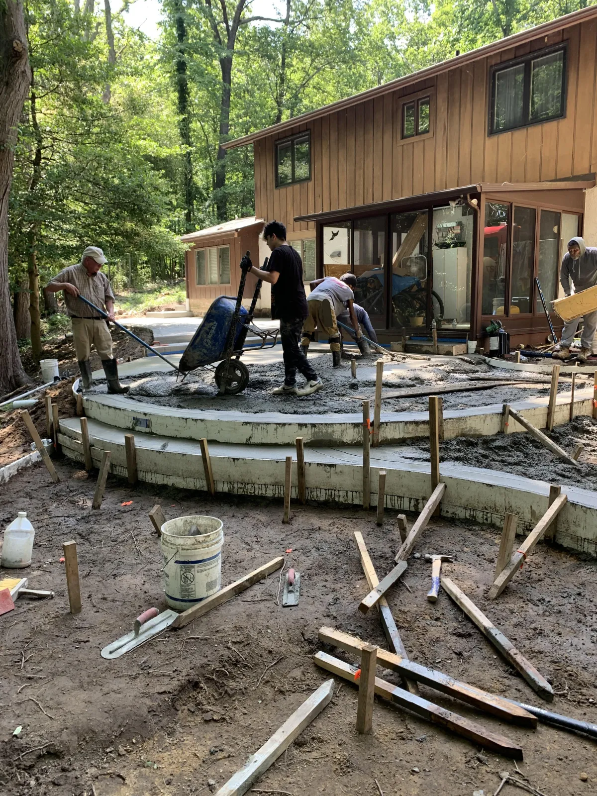 construction of a waterfont concrete stairwell project in maryland
