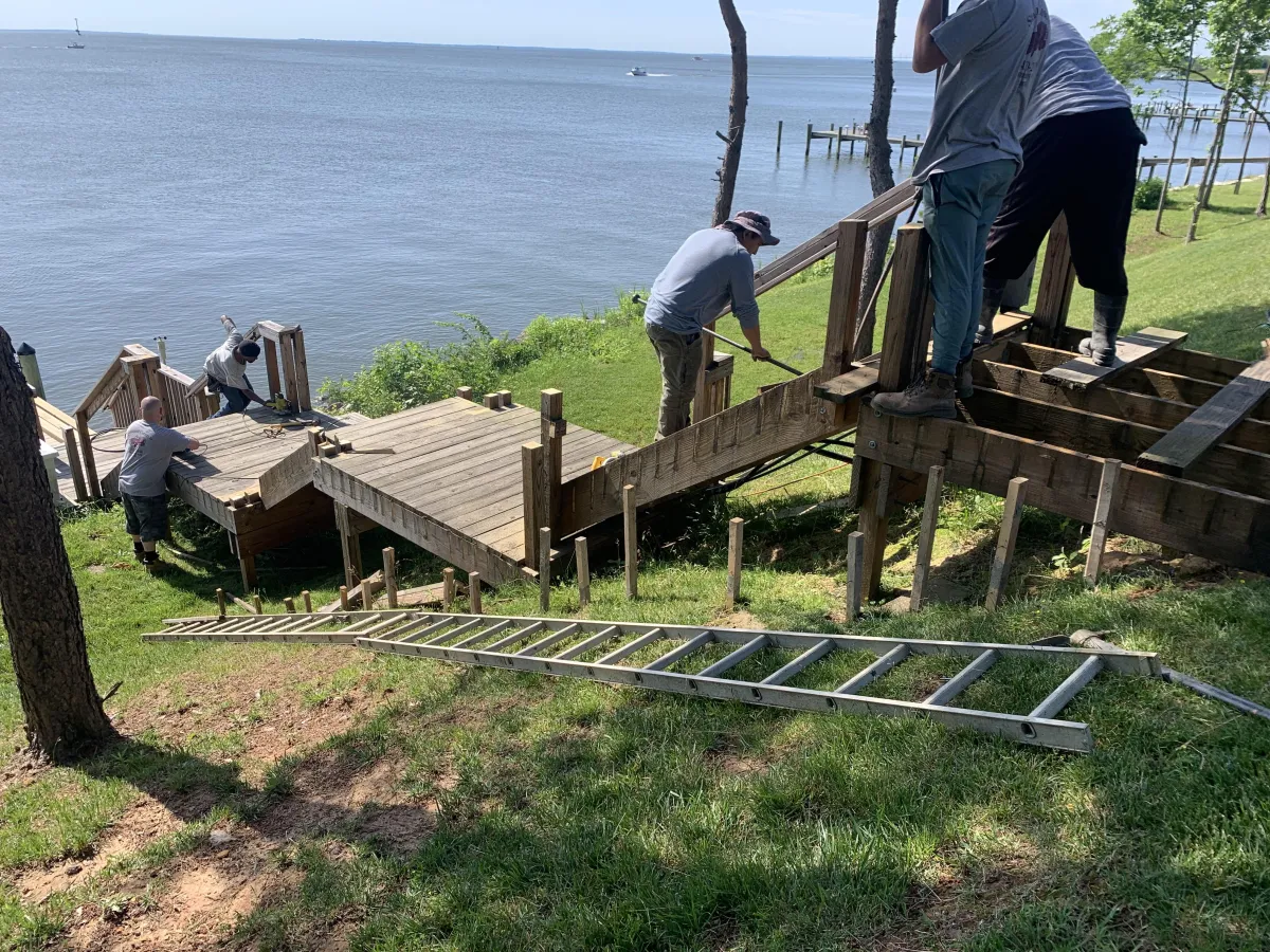 construction of a waterfont concrete stairwell project in maryland