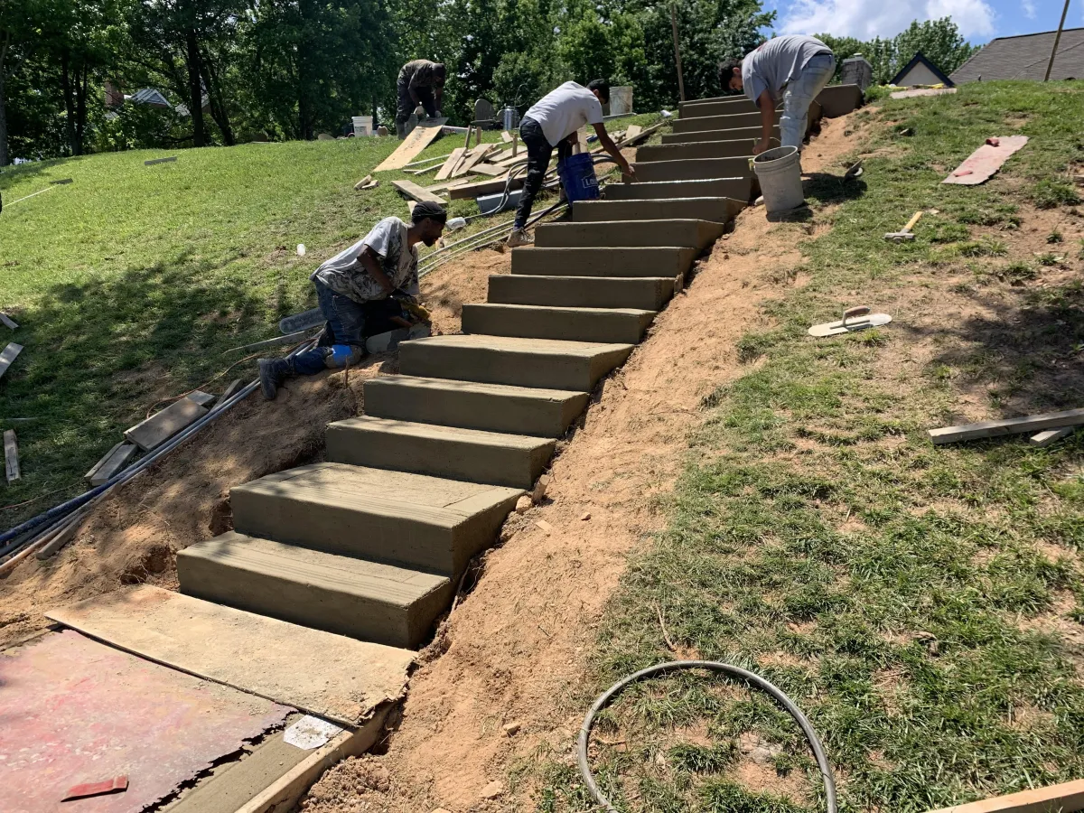 stamped concrete by steve smith waterfont concrete stairwell project
