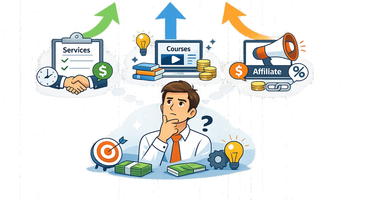 Illustration showing choosing a model
